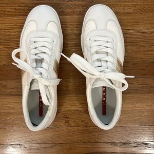 White Prada tennis sneakers, mint condition